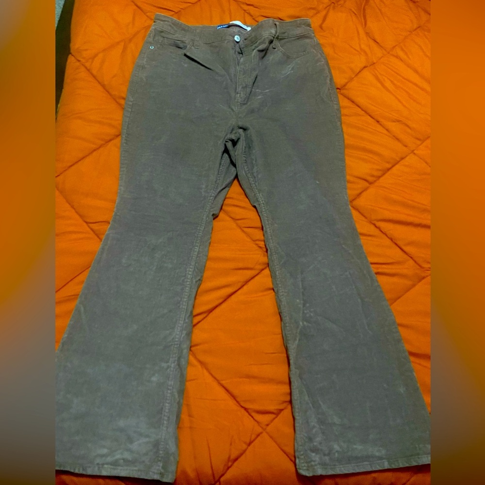 Brown corduroy flare high waisted Old Navy pant
